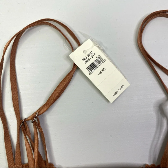 NWT Aerie rust lace bralette no padding adjustable straps XS burnt orange - Picture 4 of 6
